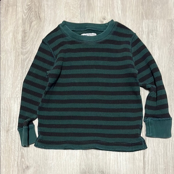 4/$30 Striped Green and Black Kids Shirt - Picture 1 of 1